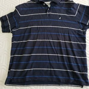 Men's Striped Nautica Polo Shirt-Size XL